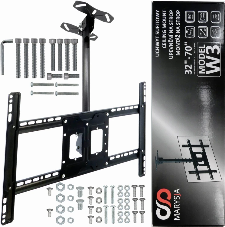 Uchwyt sufitowy do TV Marysja 32-70 cali obrotowy - udźwig 68 kg